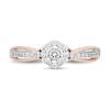 Thumbnail Image 4 of Enchanted Disney Belle 0.45 CT. T.W. Diamond Scallop Frame Split Shank Engagement Ring in 14K Two-Tone Gold