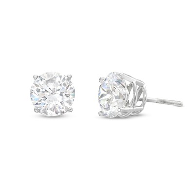 CT. T.W. Certified Lab-Created Diamond Solitaire Stud Earrings in 14K White Gold (I/SI2