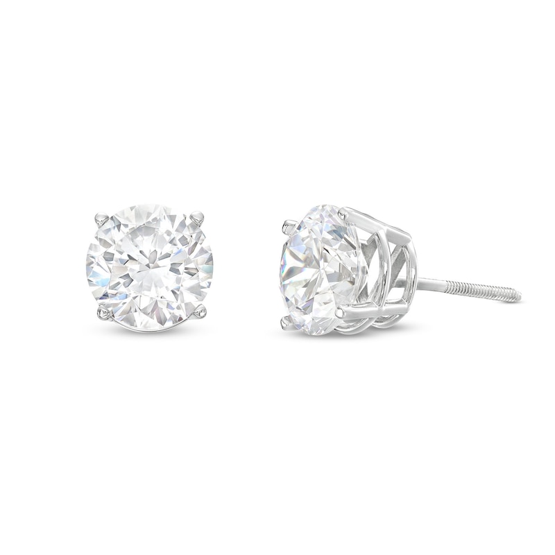 CT. T.W. Certified Lab-Created Diamond Solitaire Stud Earrings in 14K White Gold (I/SI2)|Peoples Jewellers