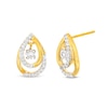 Thumbnail Image 0 of Unstoppable Love™ 0.20 CT. T.W. Diamond Double Teardrop Stud Earrings in 10K Gold