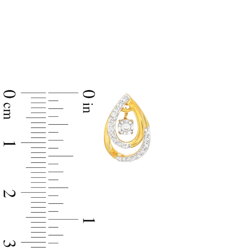 Unstoppable Love™ 0.20 CT. T.W. Diamond Double Teardrop Stud Earrings in 10K Gold