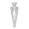 0.95 CT. T.W. Princess-Cut Diamond Raised Three Stone Engagement Ring in 14K White Gold (I/I2)