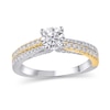 Thumbnail Image 1 of 1.23 CT. T.W. Diamond Double Row Engagement Ring in 14K Two-Tone Gold (I/I1)