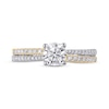 Thumbnail Image 2 of 1.23 CT. T.W. Diamond Double Row Engagement Ring in 14K Two-Tone Gold (I/I1)