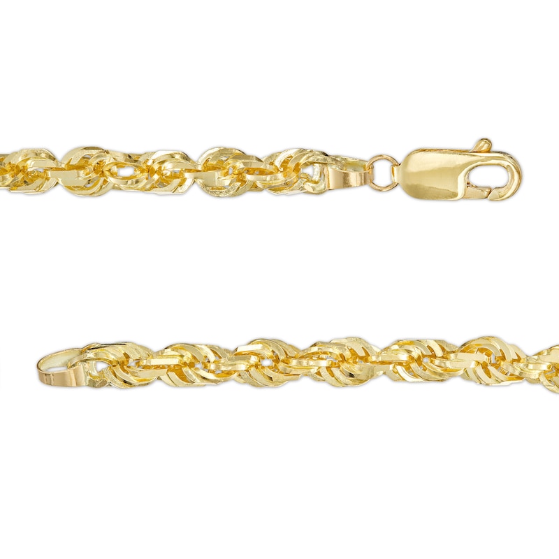 Main Image 3 of 4.4mm Glitter Rope Chain Necklace in Solid 10K Gold - 24"