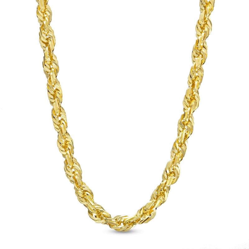 3.0mm Glitter Rope Chain Necklace in Solid 10K Gold