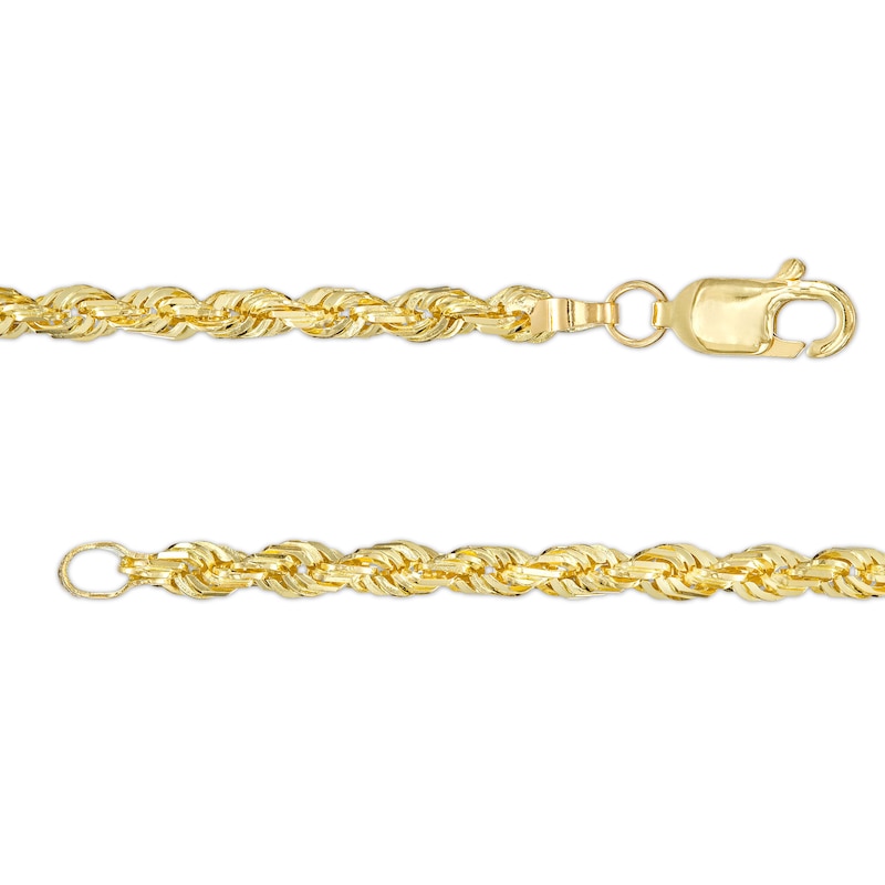 Main Image 3 of 3.0mm Glitter Rope Chain Necklace in Solid 10K Gold - 20"