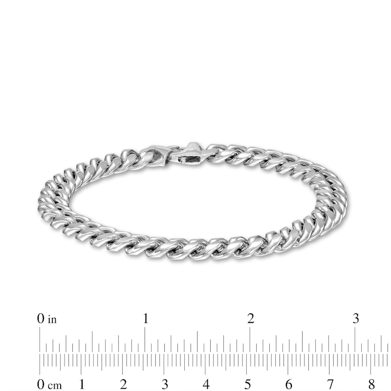 Main Image 4 of Men's Polished and Satin 3.5mm Reversible Curb Chain Bracelet and Necklace Set in Solid Stainless Steel