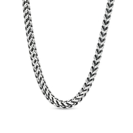Men's 5.5mm Franco Chain Necklace in Solid Stainless Steel  with Black Ion-Plate - 24"