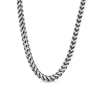 Men's 5.5mm Franco Chain Necklace in Solid Stainless Steel  with Black Ion-Plate - 24"
