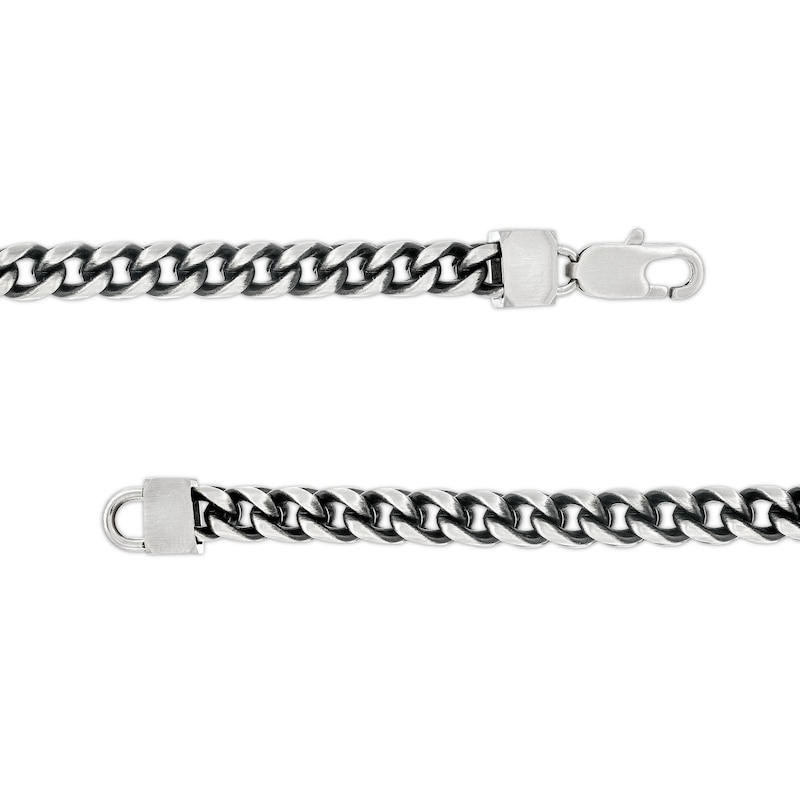 Main Image 3 of Men's 5.5mm Franco Chain Necklace in Solid Stainless Steel  with Black Ion-Plate - 24"