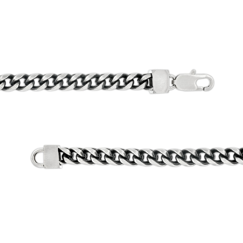 Men's 5.5mm Franco Chain Necklace in Solid Stainless Steel  with Black Ion-Plate - 24"|Peoples Jewellers