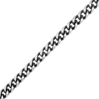 Men's 6.0mm Franco Chain Bracelet in Solid Stainless Steel  with Black Ion-Plate - 8.5"