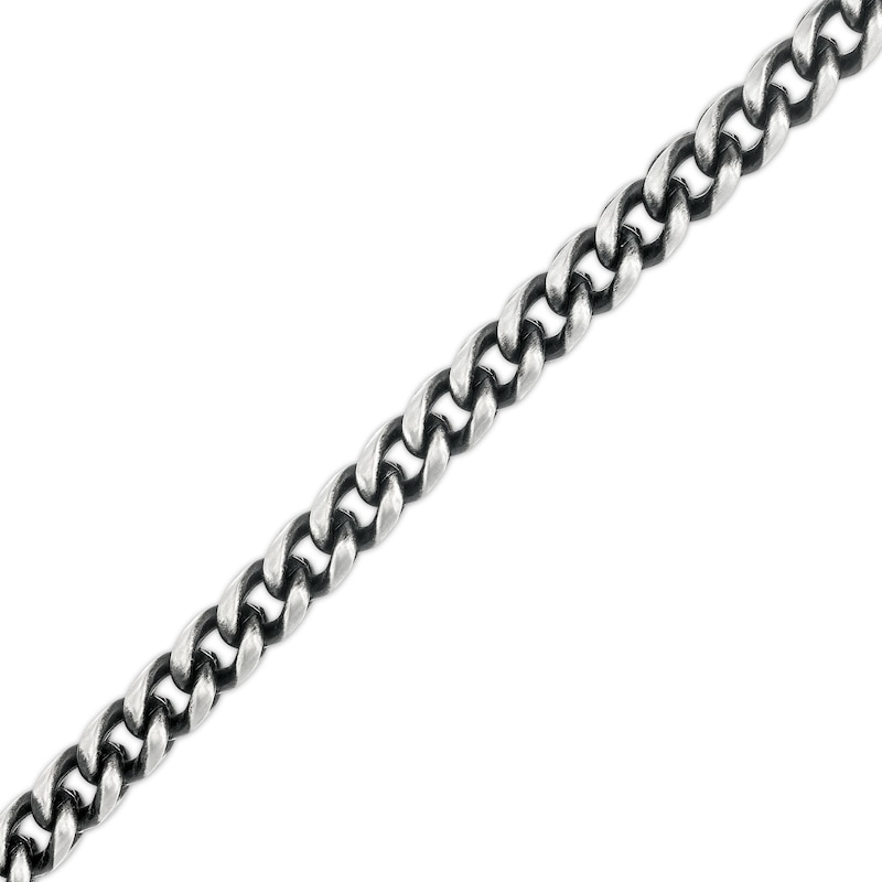 Men's 6.0mm Franco Chain Bracelet in Solid Stainless Steel  with Black Ion-Plate - 8.5"|Peoples Jewellers