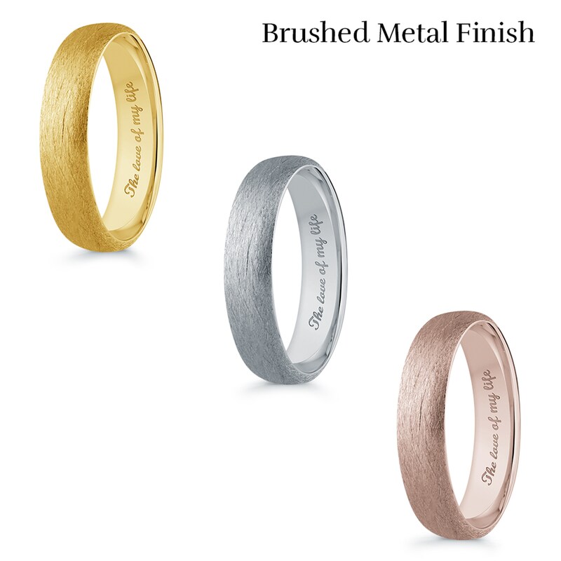 Men's 6.5mm Comfort-Fit Euro Engravable Wedding Band in 14K Rose Gold (1  Line)