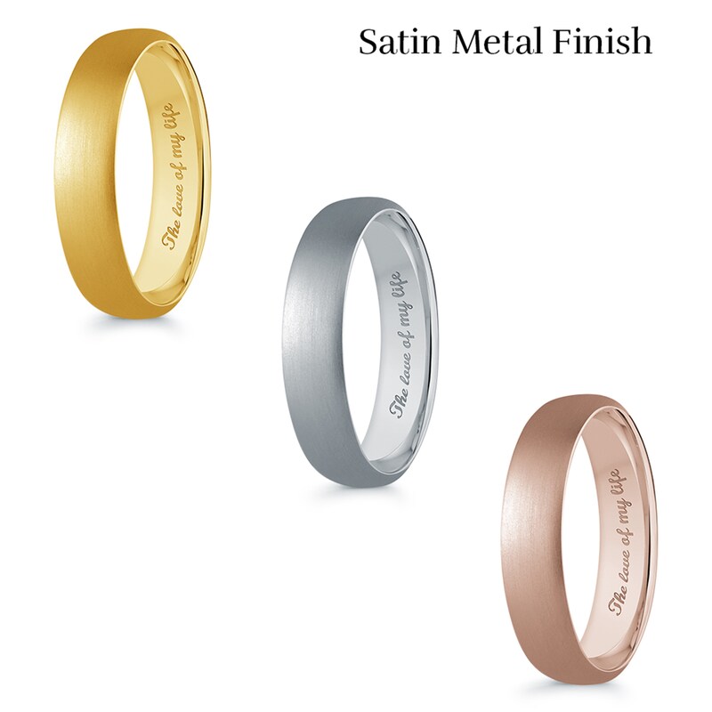 Main Image 4 of 6.5mm Comfort-Fit Euro Engravable Wedding Band in 14K Rose Gold (1 Line)