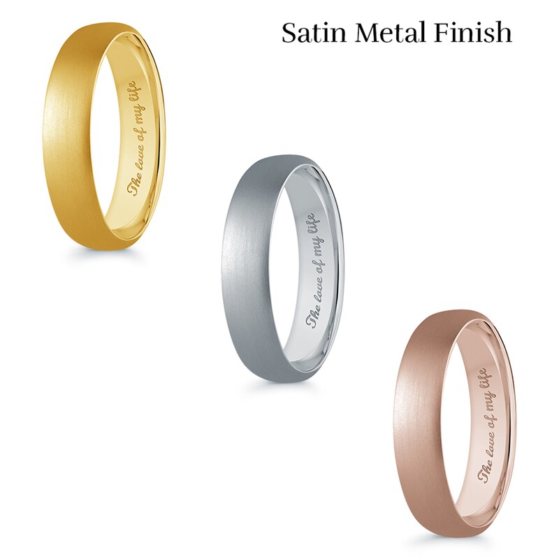 Men's 6.5mm Comfort-Fit Euro Engravable Wedding Band in 14K Rose Gold (1 Line)|Peoples Jewellers