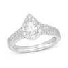 Thumbnail Image 1 of Vera Wang Love Collection 1.23 CT. T.W. Pear-Shaped Diamond Flower Frame Engagement Ring in 14K White Gold (I/SI2)