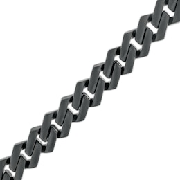 Men's 0.50 CT. T.W. Black Diamond Squared Link Chain Bracelet in Stainless Steel with Black Ion-Plate - 8.62&quot;