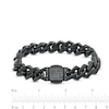 Thumbnail Image 3 of Men's 0.50 CT. T.W. Black Diamond Squared Link Chain Bracelet in Stainless Steel with Black Ion-Plate - 8.62"