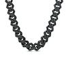 Thumbnail Image 1 of Men's 0.50 CT. T.W. Black Diamond Squared Link Chain Necklace in Stainless Steel with Black Ion-Plate - 20"