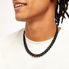 Thumbnail Image 1 of Men's 0.50 CT. T.W. Black Diamond Squared Link Chain Necklace in Stainless Steel with Black Ion-Plate - 20"