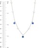 Freshwater Cultured Pearl and Blue Lab-Created Sapphire Dangle Station Necklace in Sterling Silver