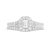 Thumbnail Image 3 of 0.95 CT. T.W. Emerald-Cut Diamond Frame Bridal Set in 14K White Gold (I/I1)