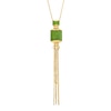 Thumbnail Image 1 of Jade and 0.10 CT. T.W. Diamond Lantern Necklace in 14K Gold