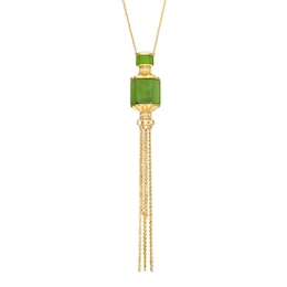 Jade and 0.10 CT. T.W. Diamond Lantern Necklace in 14K Gold
