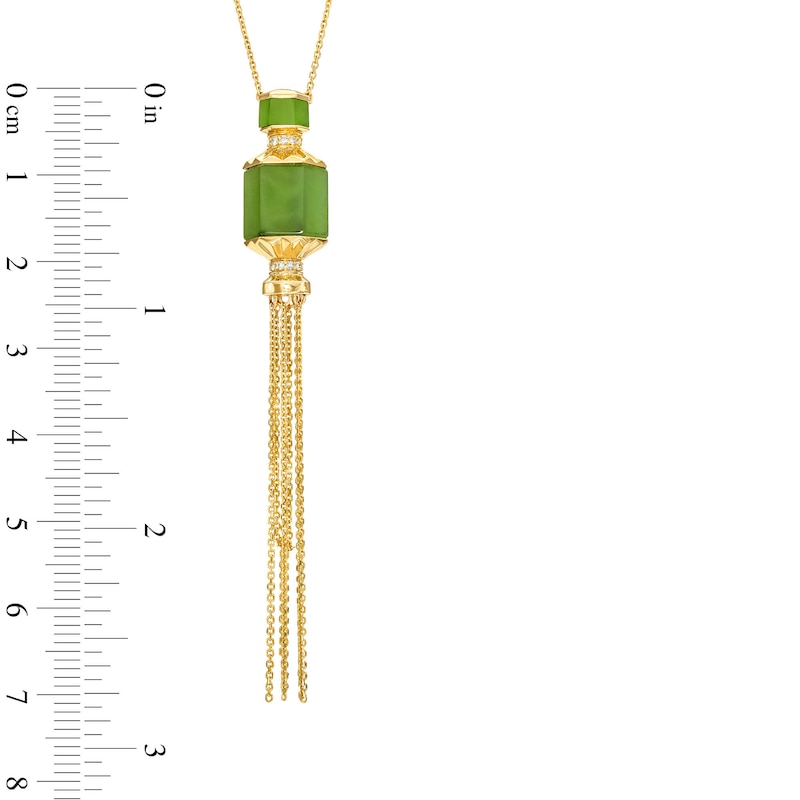Jade and 0.10 CT. T.W. Diamond Lantern Necklace in 14K Gold|Peoples Jewellers