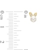 Thumbnail Image 2 of Child's 4.0mm Freshwater Cultured Pearl and Cubic Zirconia Bunny Ear Stud Earrings in 14K Gold