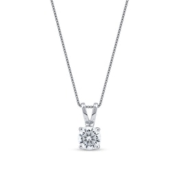 0.40 CT. Certified Lab-Created Diamond Solitaire Pendant in 10K White Gold (I/SI2)