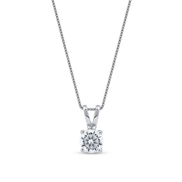 0.40 CT. Certified Lab-Grown Diamond Solitaire Pendant in 10K White Gold (I/SI2)