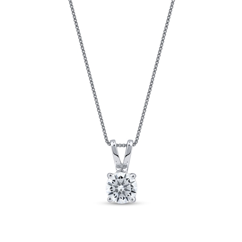 0.40 CT. Certified Lab-Grown Diamond Solitaire Pendant in 10K White Gold (I/SI2)