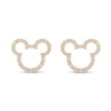 Thumbnail Image 1 of Disney Treasures Mickey Mouse 0.23 CT. T.W. Diamond Ears Silhouette Stud Earrings in 10K Gold