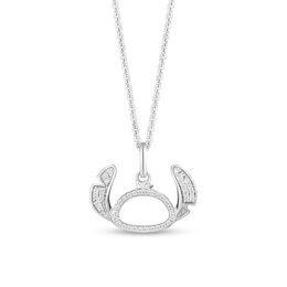 Disney Treasures Lilo and Stitch 0.115 CT. T.W. Diamond Head Silhouette Pendant in Sterling Silver