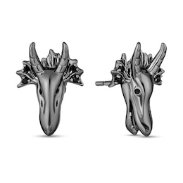 Enchanted Disney Villains Maleficent 0.085 CT. T.W. Black Diamond Dragon Stud Earrings in Black Sterling Silver
