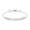 Thumbnail Image 0 of 0.25 CT. T.W. Diamond Double Row Link Bolo Bracelet in Sterling Silver - 9.5"