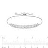 Thumbnail Image 2 of 0.25 CT. T.W. Diamond Double Row Link Bolo Bracelet in Sterling Silver - 9.5"