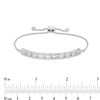 Thumbnail Image 2 of 0.25 CT. T.W. Diamond Double Row Link Bolo Bracelet in Sterling Silver - 9.5"