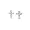 Thumbnail Image 0 of 0.05 CT. T.W. Diamond Miracle Cross Stud Earrings in Sterling Silver