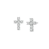 Thumbnail Image 1 of 0.05 CT. T.W. Diamond Miracle Cross Stud Earrings in Sterling Silver