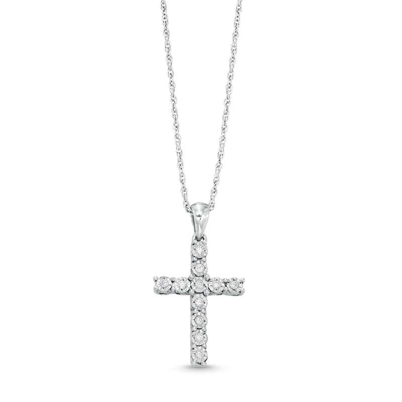 0.065 CT. T.W. Diamond Miracle Cross Pendant in Sterling Silver|Peoples Jewellers