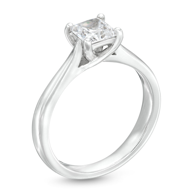 Main Image 3 of 1.00 CT. GIA-Graded Princess-Cut Diamond Solitaire Engagement Ring in 14K White Gold (F/SI2)