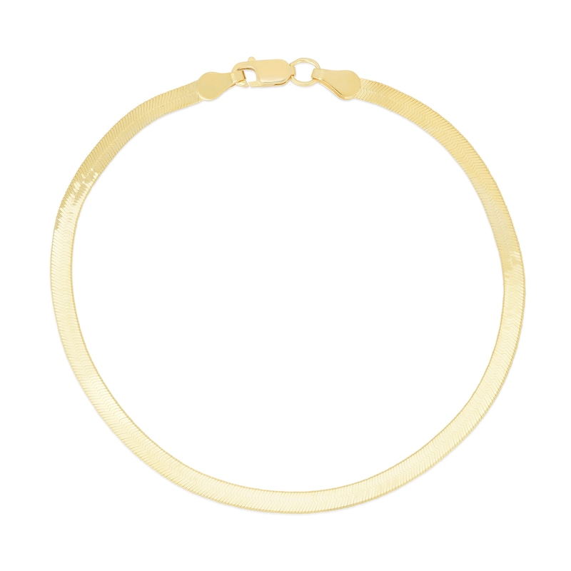 3.8mm Herringbone Chain Bracelet in Hollow 14K Gold - 7.0"|Peoples Jewellers