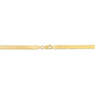 3.8mm Herringbone Chain Bracelet in Hollow 14K Gold - 7.0"