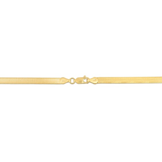 3.8mm Herringbone Chain Bracelet in Hollow 14K Gold - 7.0"