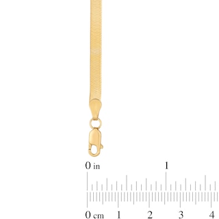 3.8mm Herringbone Chain Bracelet in Hollow 14K Gold - 7.0"