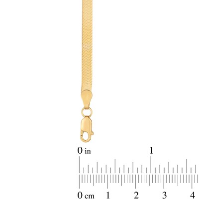 3.8mm Herringbone Chain Bracelet in Hollow 14K Gold - 7.0"